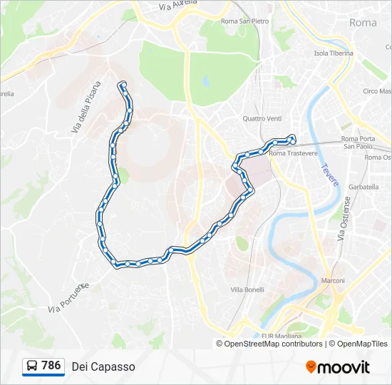 Percorso linea bus 786