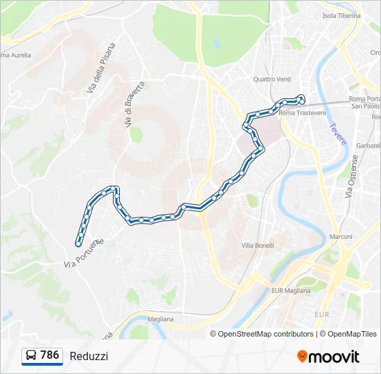 Percorso linea bus 786