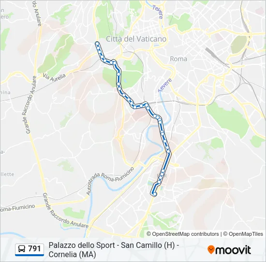 791 Bus Line Map