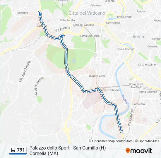 791 Bus Line Map