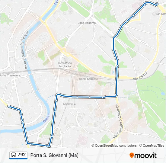 Percorso linea bus 792