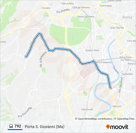 792 Bus Line Map