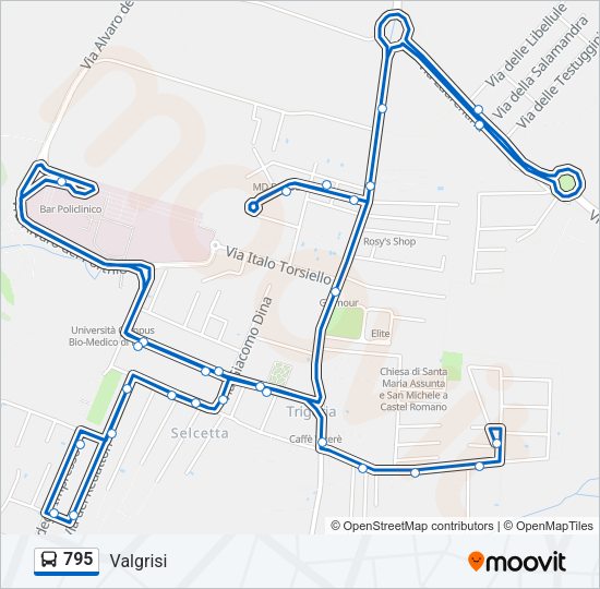 Percorso linea bus 795