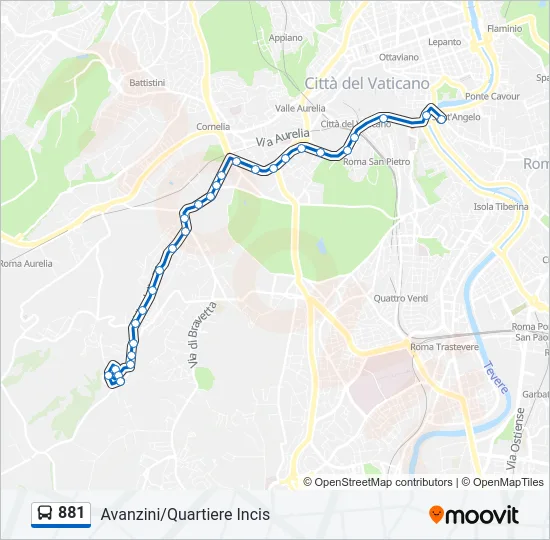 881 Bus Line Map