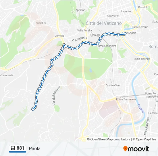 881 Bus Line Map