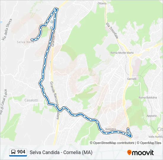 904 Bus Line Map