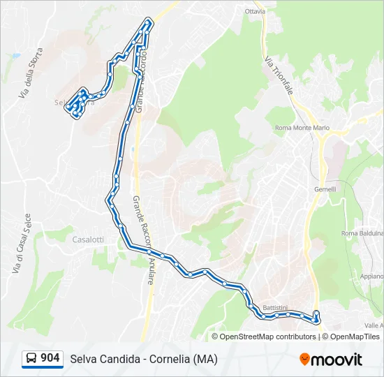 904 Bus Line Map