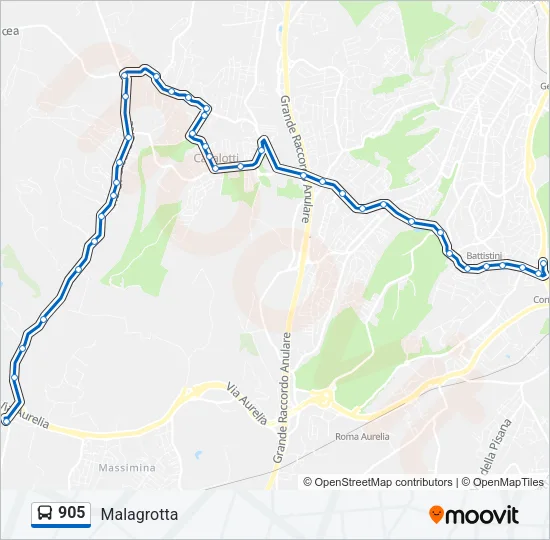 905 Bus Line Map