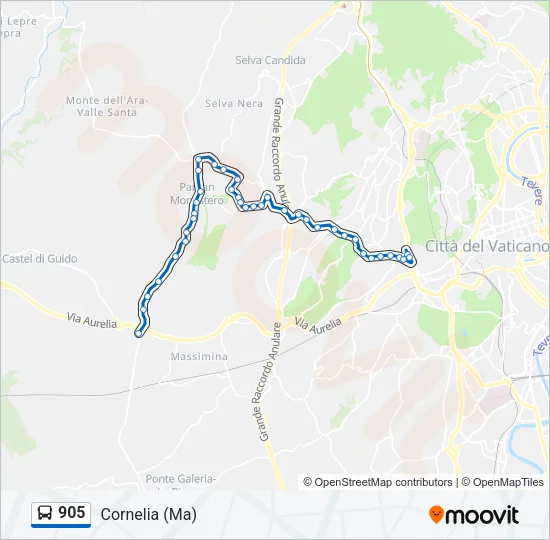 905 Bus Line Map