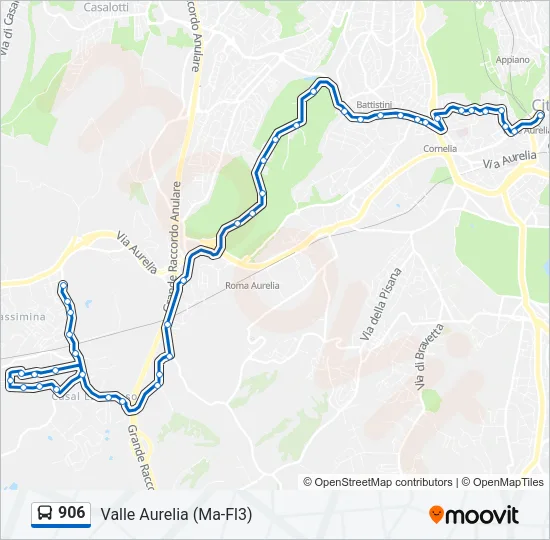 906 Bus Line Map