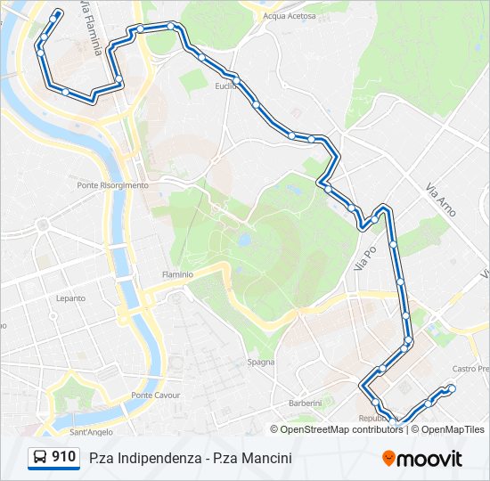 910 Route: Schedules, Stops & Maps - Indipendenza (Updated)