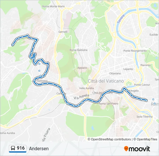 916 Bus Line Map