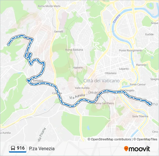 Percorso linea bus 916
