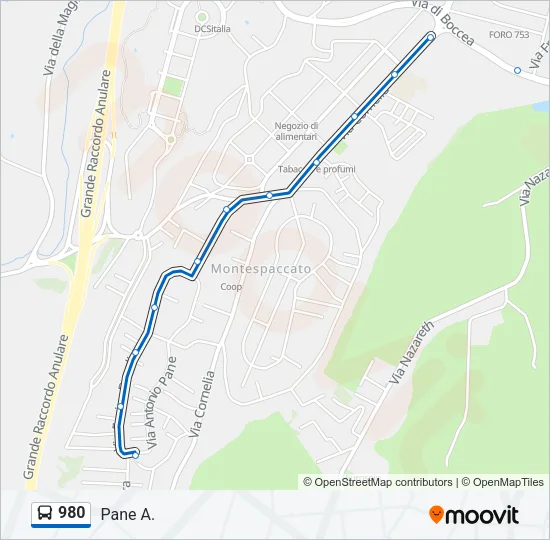980 Bus Line Map