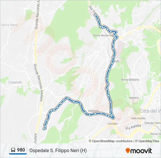 980 Bus Line Map