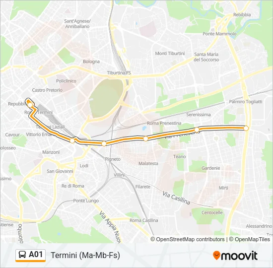A01 Bus Line Map