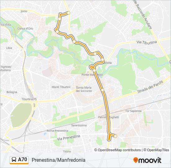 A70 bus Line Map