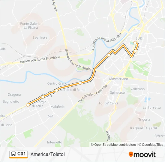 Percorso linea bus C01