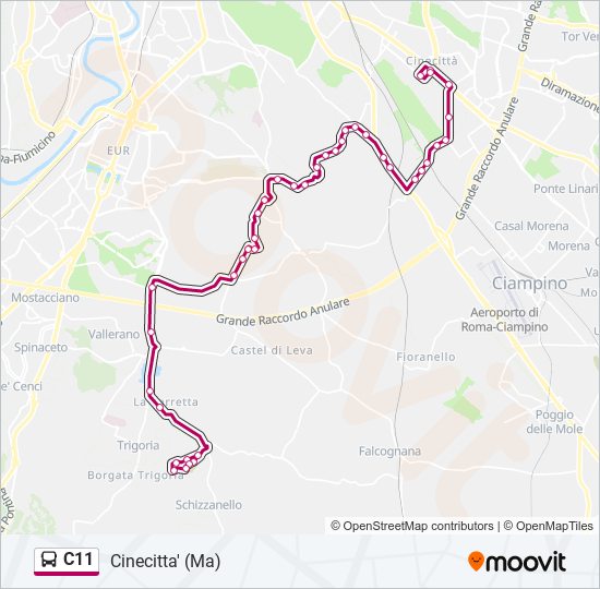 C11 bus Line Map