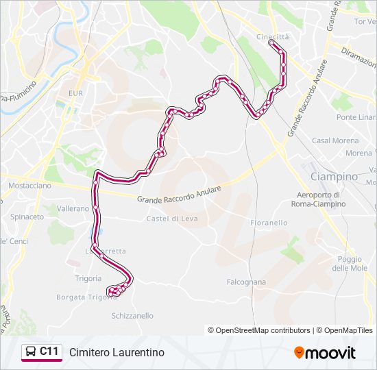 C11 bus Line Map