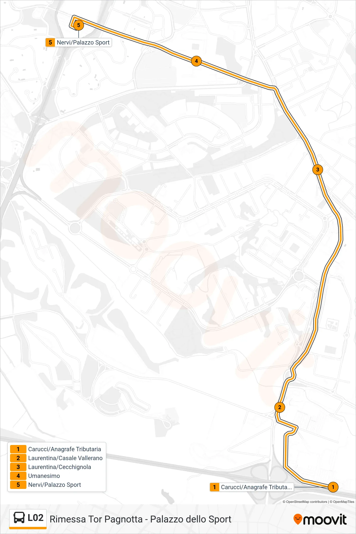 Linea L02 bus (Nervi/Palazzo Sport) - Percorsi e fermate sulla mappa