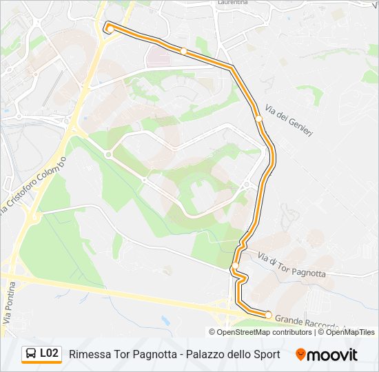 Percorso linea bus L02