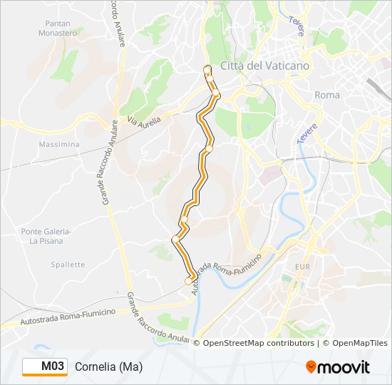 M03 bus Line Map