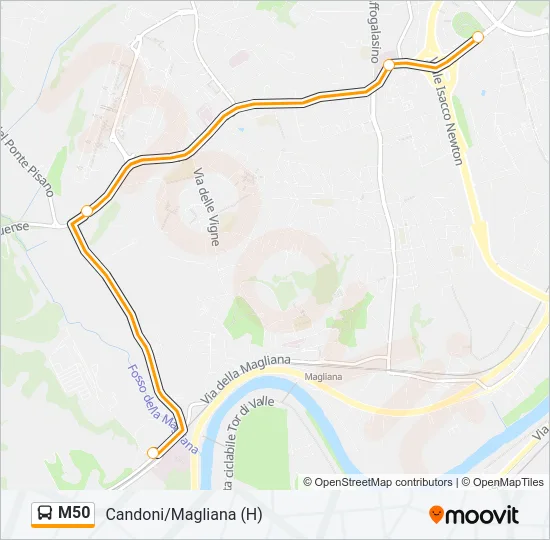 M50 Bus Line Map