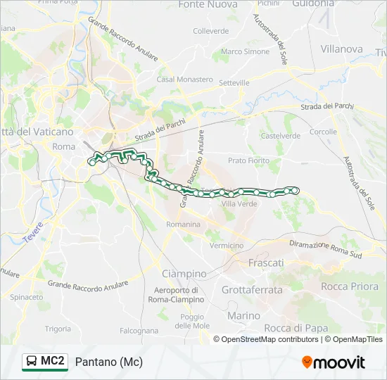 Percorso linea bus MC2