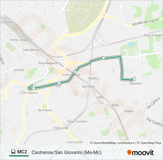 MC2 Bus Line Map