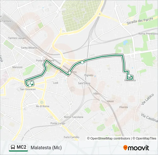 MC2 Bus Line Map