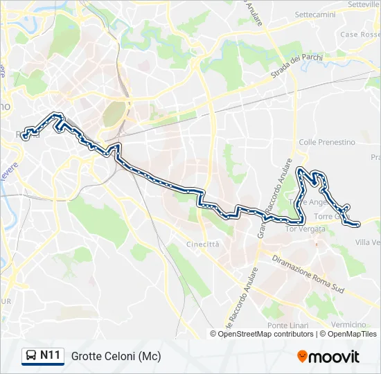 N11 Bus Line Map