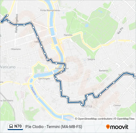 N70 Bus Line Map