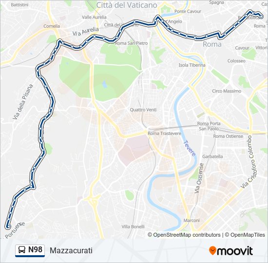 n98 Route: Schedules, Stops & Maps - Mazzacurati (Updated)