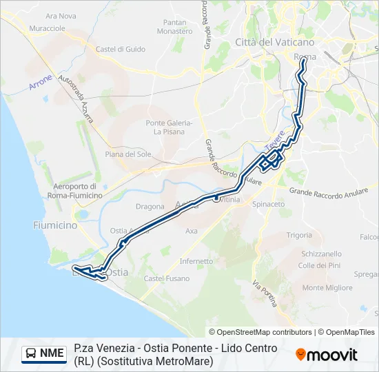 NME Bus Line Map