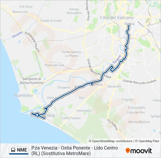 NME Bus Line Map