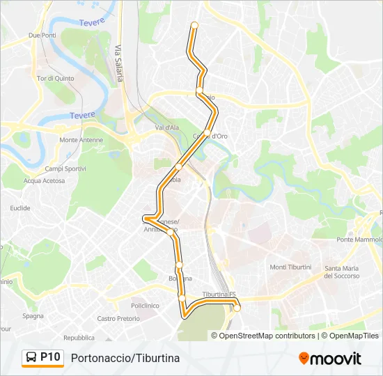 P10 Bus Line Map