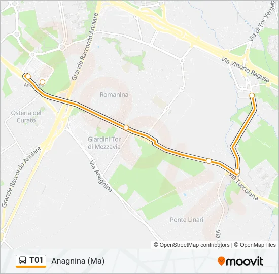 T01 Bus Line Map