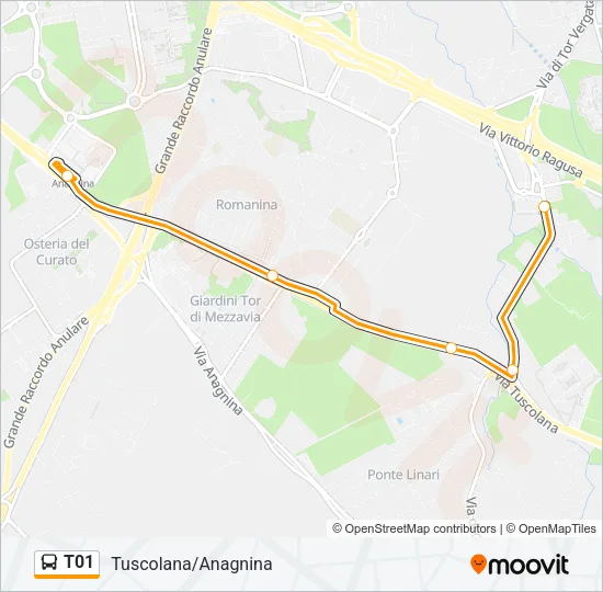 T01 Bus Line Map