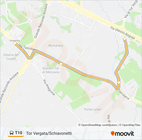 T10 Bus Line Map