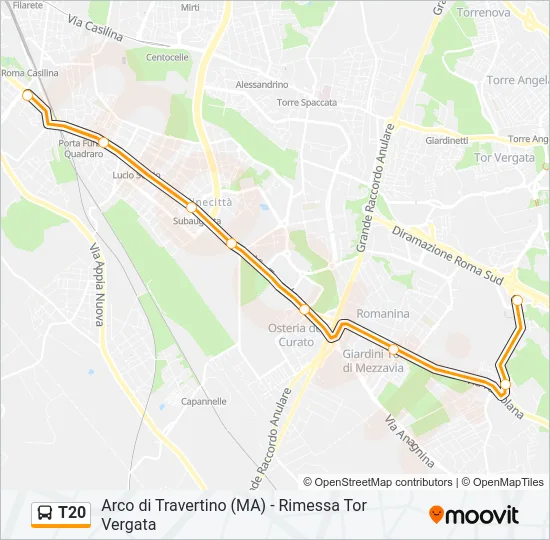 T20 Bus Line Map