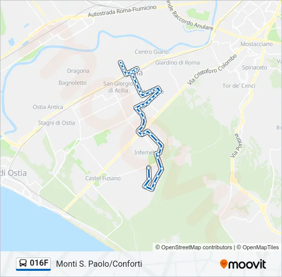 016F Bus Line Map