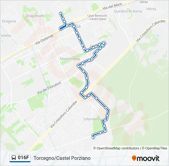 016F Bus Line Map