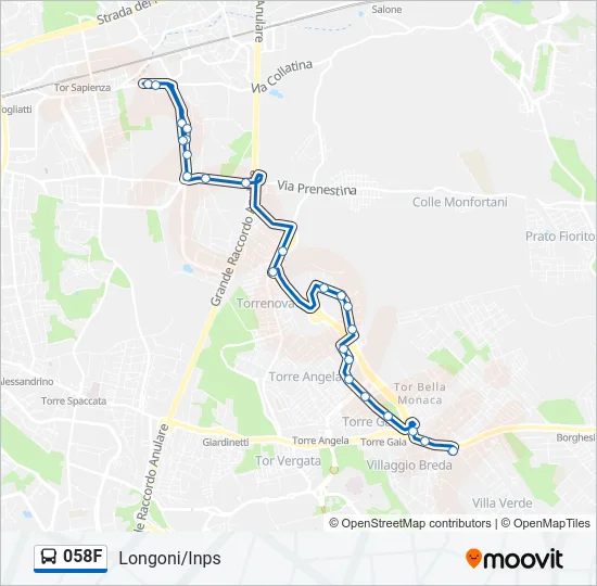 058F Bus Line Map