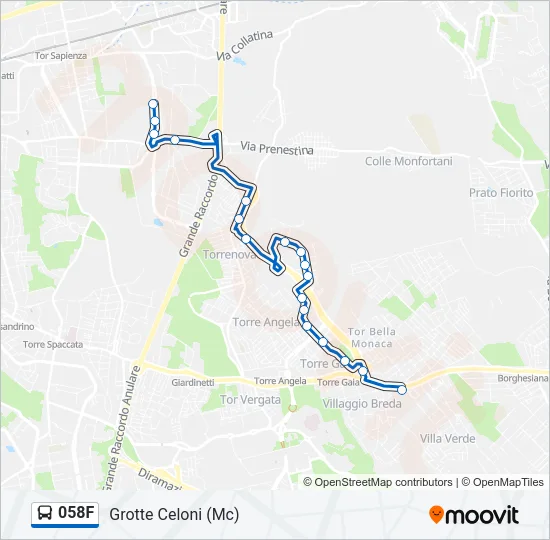 058F Bus Line Map
