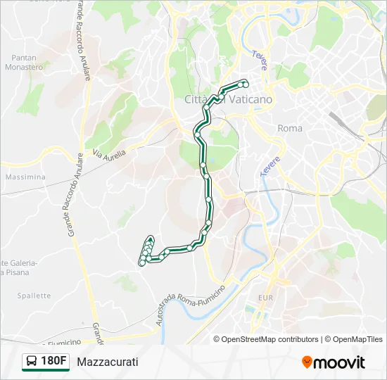 Percorso linea bus 180F