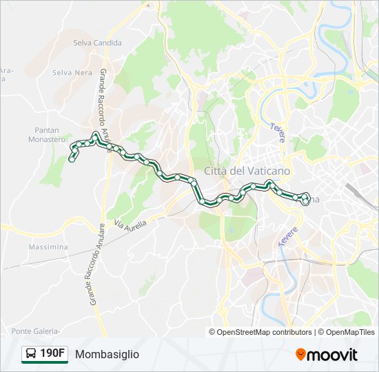 190F bus Line Map