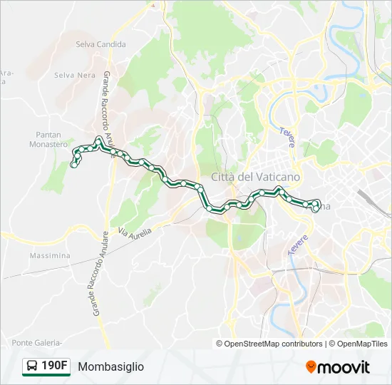 190F Bus Line Map