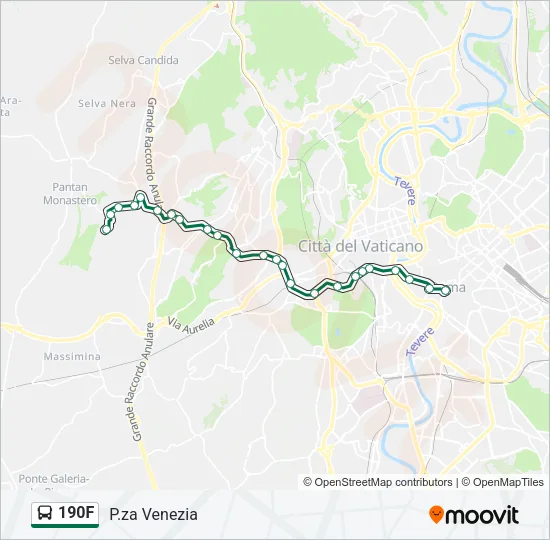 190F Bus Line Map