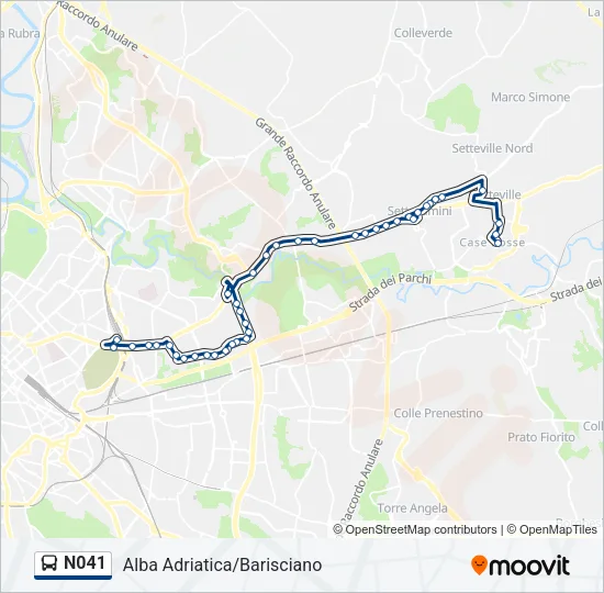 N041 Bus Line Map